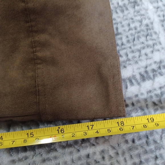 Denver Hayes Smooth Faux-Suede Button Down Shirt Brown Women’s Size M - Picture 6 of 9